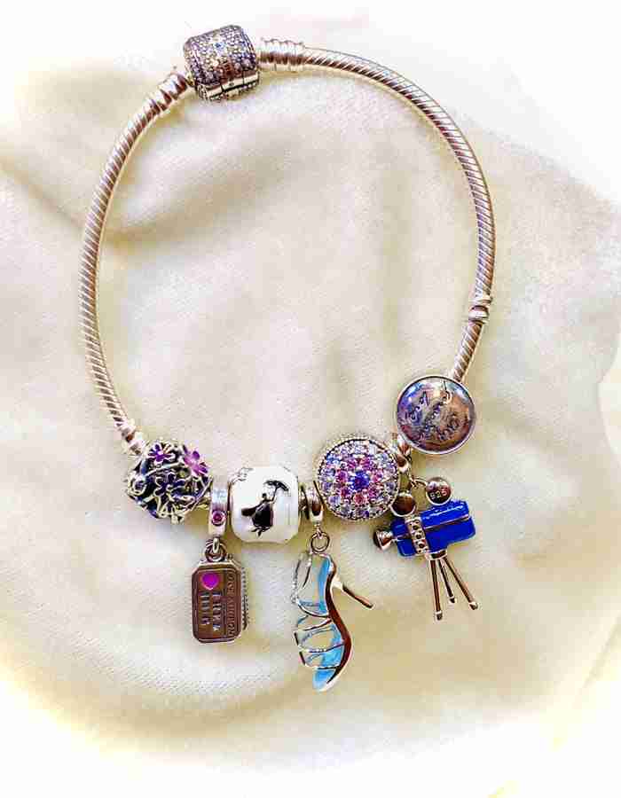Jewelsverma Sterling Silver Platinum Charm Bracelet Price in India