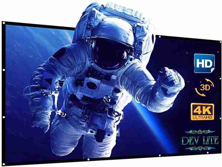 Dev Lite Premium 150 Inch Projector Screen Foldable 10 x 8 Feet 4 3 Ratio 3D UHD Supported Design 116 Projector Screen Width 305 cm x 244 cm Height Projector Screen Width 305