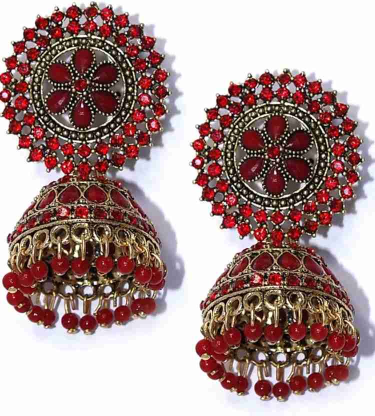Red earrings for wedding sale