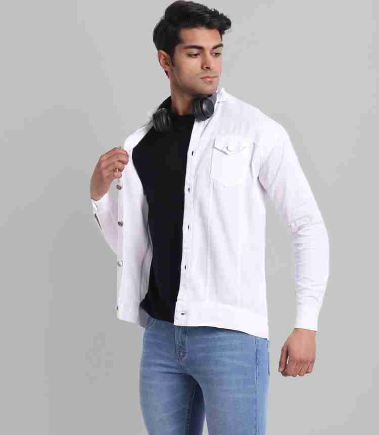 Denim jacket clearance and white shirt