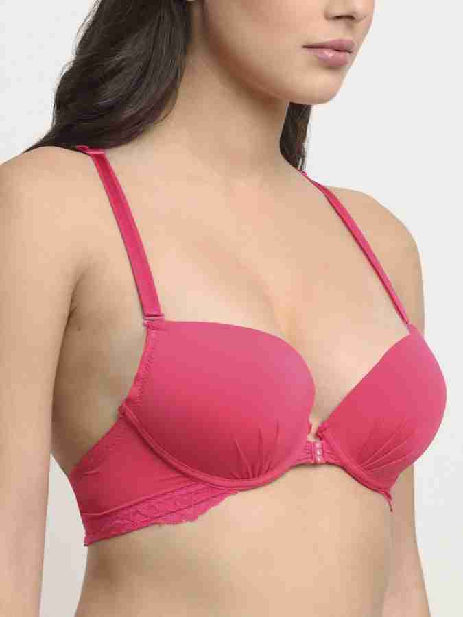 Buy Makclan Tempting Plunge Lace Lingerie Set - Pink (40B) online