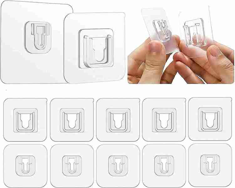 HFX (10 pairs ) Magic Self Adhesive Plastic Wall Hooks Heavy Duty
