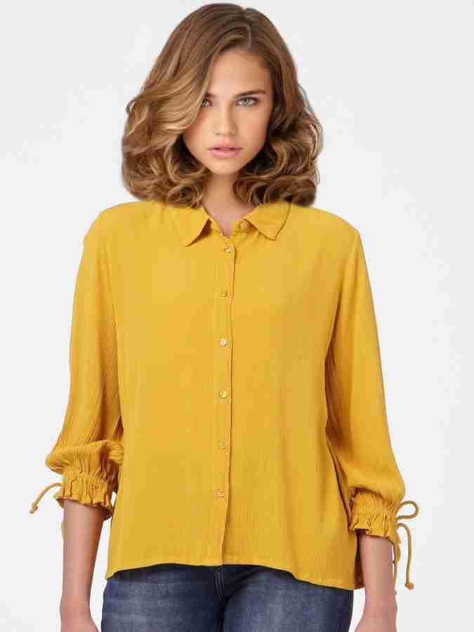 Shein Womens Size Small Perfectly Imperfect Yellow Shirt Casual Lounge