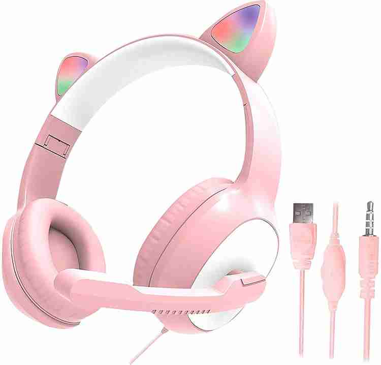 Verilux Gaming Headphone with Removable Cat Ears Headphones with