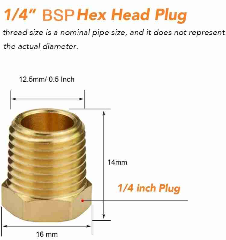 GSK Cut Nut & Bolt Set 1/4 BSP Male Pipe Plug Thread Socket Plug