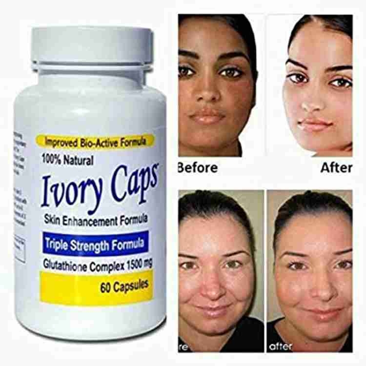 Ivory Caps Skin Whitening Lightening Max Glutathione 1500 mg 60