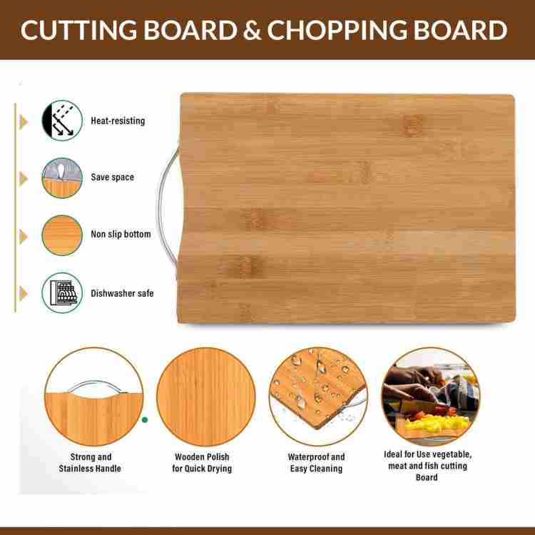 SWISS WONDER Premium Natural Bamboo/Wooden Cutting Board Wooden Cutting  Board Price in India - Buy SWISS WONDER Premium Natural Bamboo/Wooden  Cutting Board Wooden Cutting Board online at