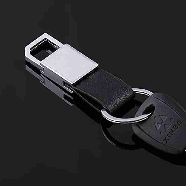 Buy Naxis Antique Leather Hook Locking Silver Metal key ring Key chain for  Bike Car Men Women Keyring(black) Online at Best Prices in India - JioMart.