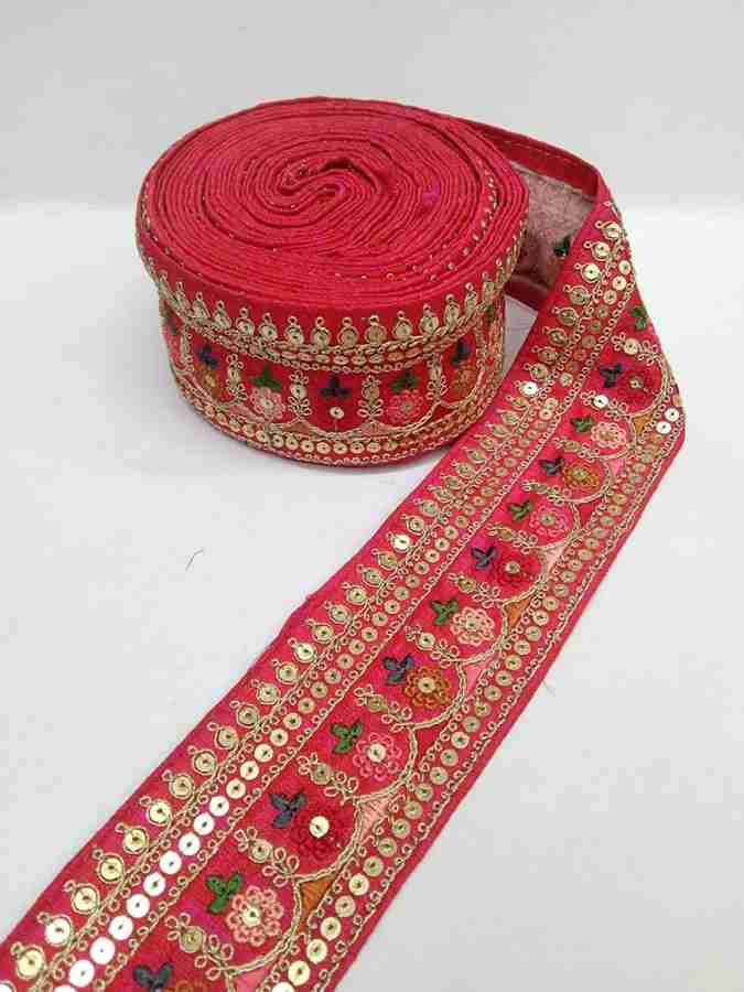DEEP'S CREATION New sabyasachi Saree, Border and Duppta Lace(9m x 3 in,  Dark Pink) Pack of 1 Lace Reel Price in India - Buy DEEP'S CREATION New  sabyasachi Saree, Border and Duppta