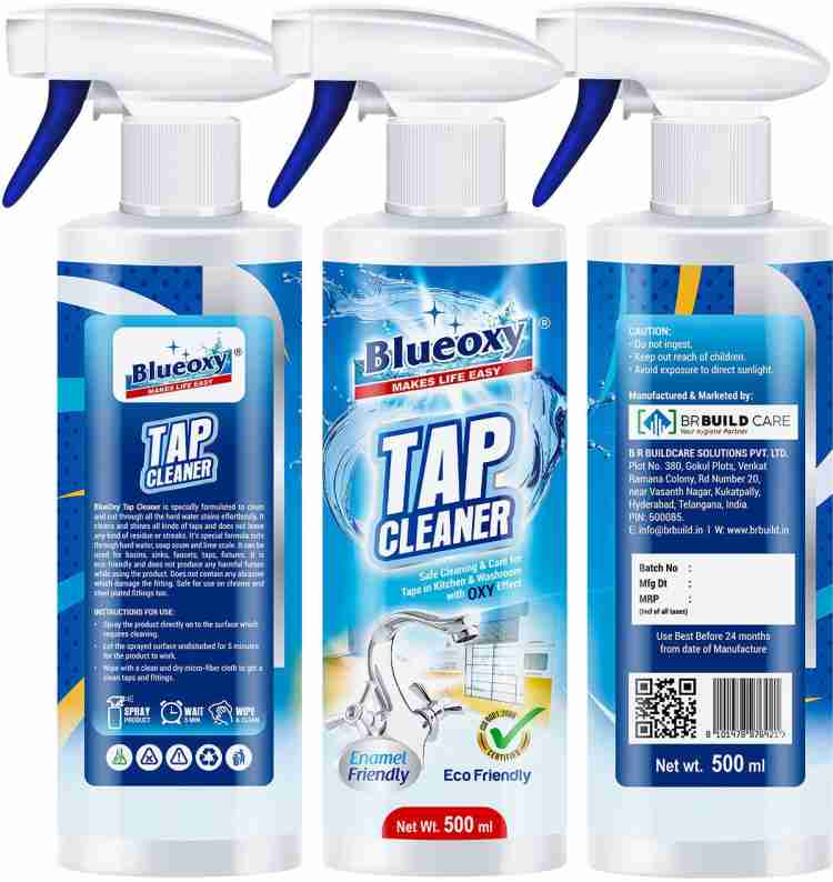 Buy BLUEOXY Faucet Cleaner Liquid, Hard Water Stain Remover for Tap &  Kitchen, Limescale Remover, Shower Cleaner, Water Spot Cleaner, SS  Fittings Cleaner, Ecological Formulation