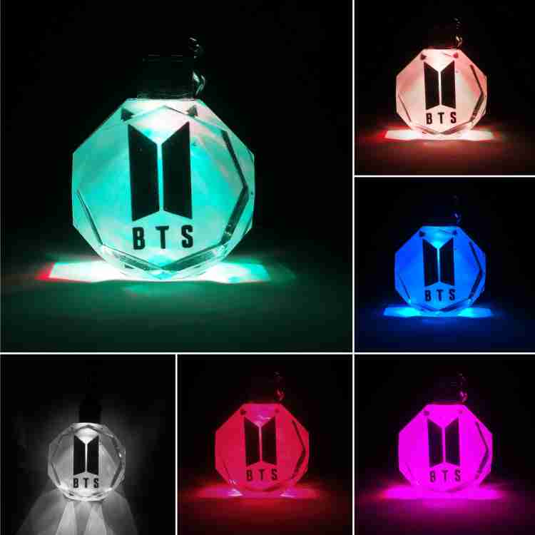 Buy LED Luminous Key Ring Engraving of the BTS Logo, Korean K-pop Music,  Gift Idea for Birthday or Gadget for K-pop Fans Online in India 