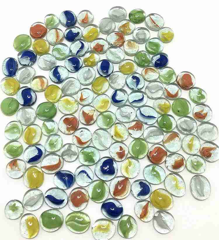 PIKVY Shiny Finish Decorative Glass Stones Pebbles Aquarium