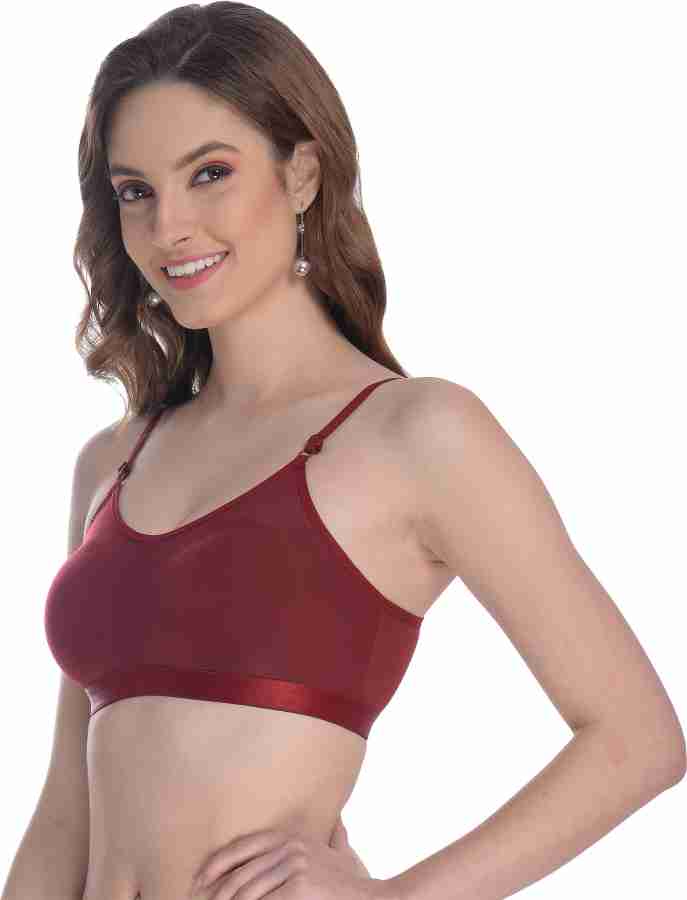 FIMS FIMS - Fashion is my style Women Cotton Sports Bra for Gym, Yoga,  Running Bra for Girls, Racer Back, Full coverage, Red, Cup B, Pack of 1,  Women