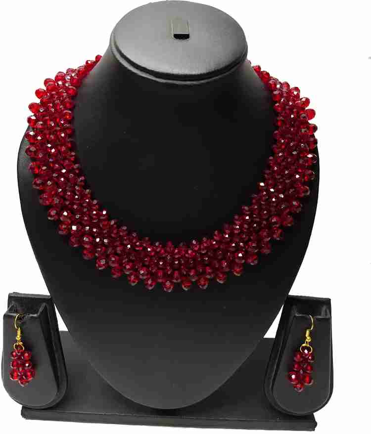PRAGATI Alloy Maroon Jewellery Set Price in India Buy PRAGATI