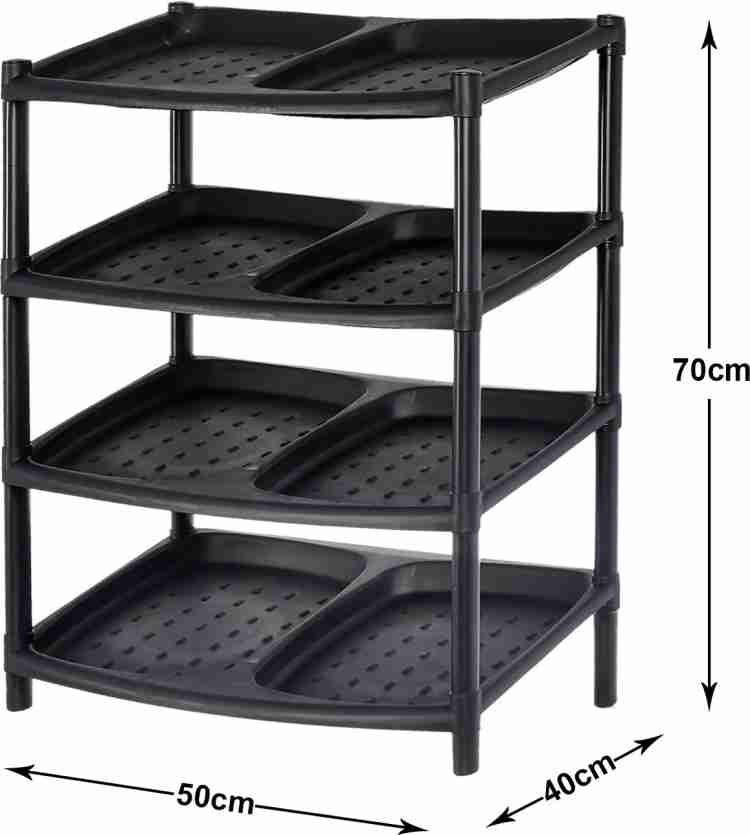 Real Living Black 4-Tier Wire Shoe Rack