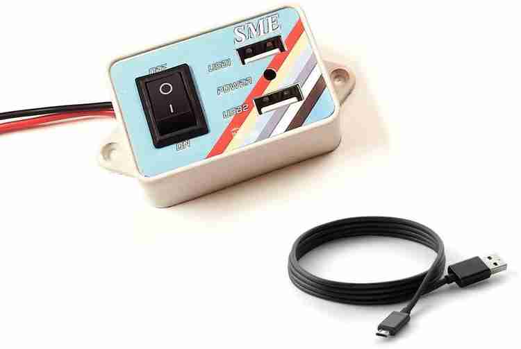 ERH India Pack of 1 12v 24v Auto Motorcycle Dual USB Socket