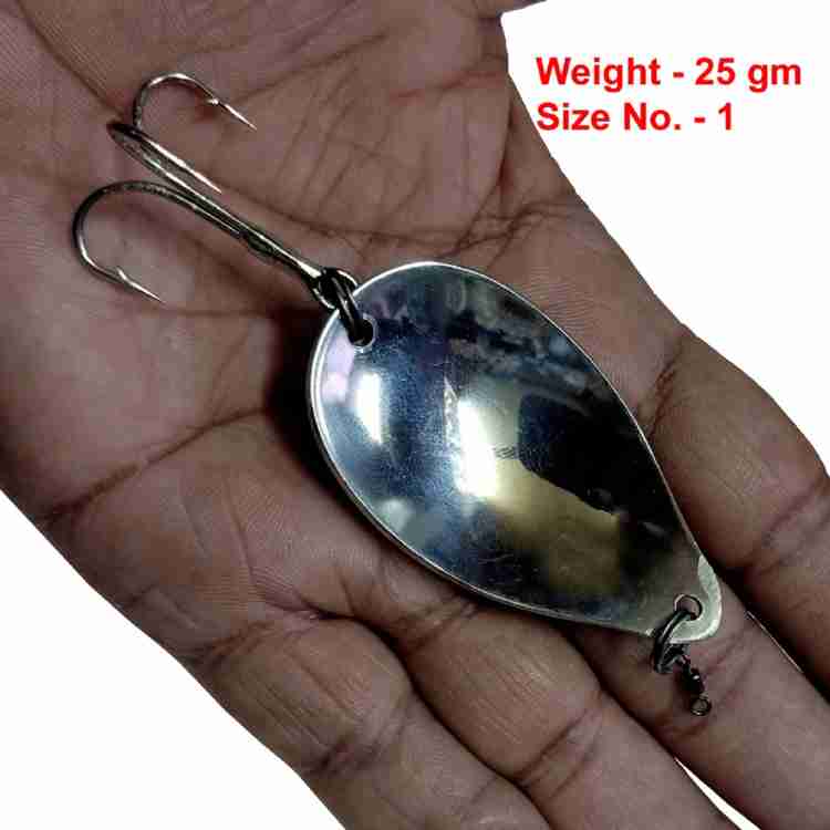 Coral Shakuntala Enterprises Silver Stainless Steel Spoon Fishing Lure,  Size 1 (Pack Of 4)