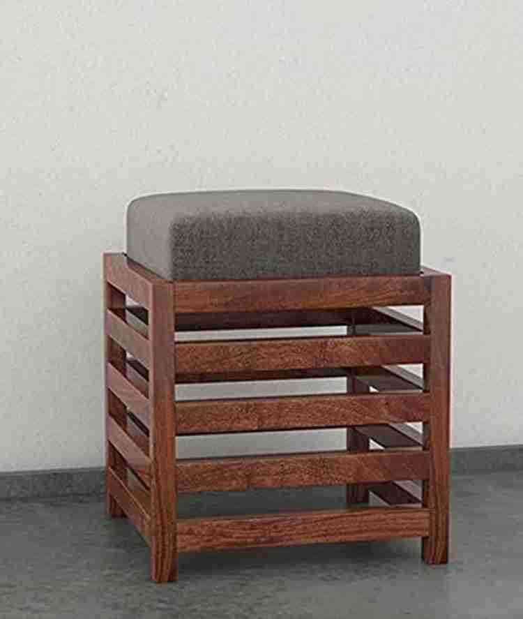 Small wooden top stool with cushion