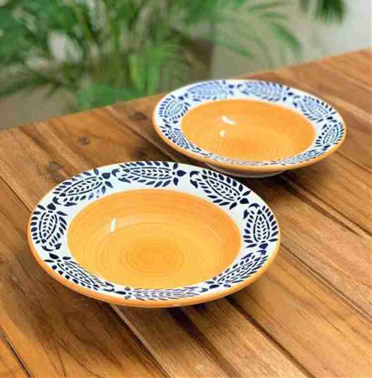 Jimkia Ceramic Pasta Plate Snack Serving Deep Plate Set of 2 Plates Pasta Bowl Half Plate Price in India Buy Jimkia Ceramic Pasta Plate Snack Serving Deep Plate Set of 2