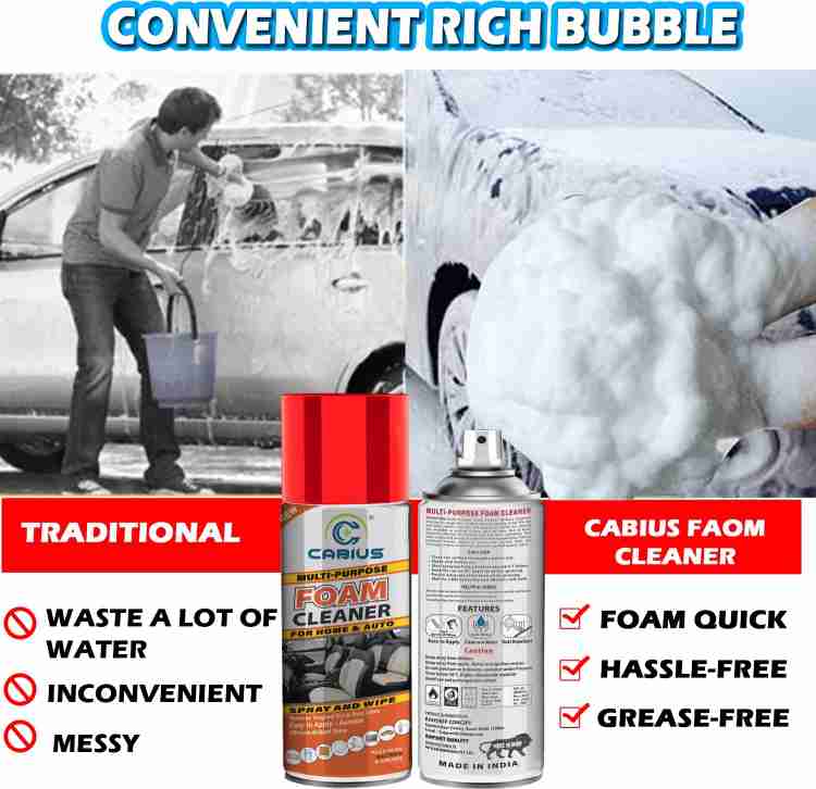 Buy Cabius 600ml Drywash Multipurpose Car Interior & Exterior Foam Cleaner  Online At Best Price On Moglix