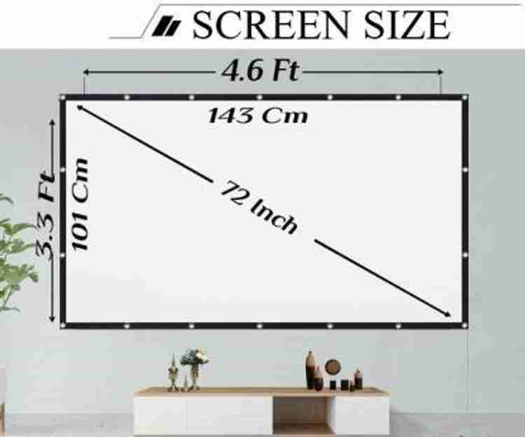 Vilro 72 inch Reflective Fabric Projection Screen 63 inch W x 35 inch H Flexible Projector Screen Width 160 cm x 90 cm Height Price in India Buy Vilro 72 inch