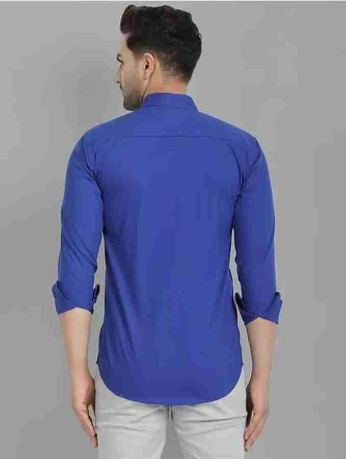 SK Fashion Men Solid Casual Blue Shirt - Buy SK Fashion Men Solid Casual  Blue Shirt Online at Best Prices in India