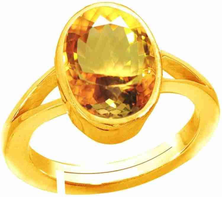 Pukhraj stone with gold ring price sale
