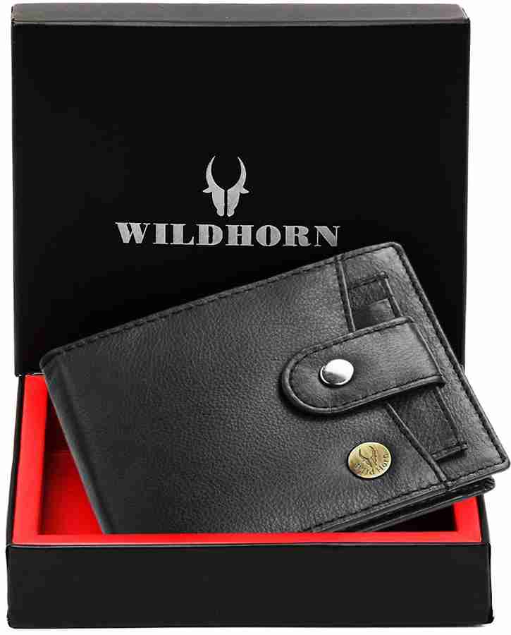WILDHORN Men Casual Black Genuine Leather Wallet Black Price in India Flipkart