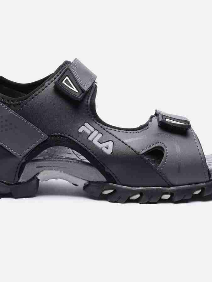Fila sandals mens black sales