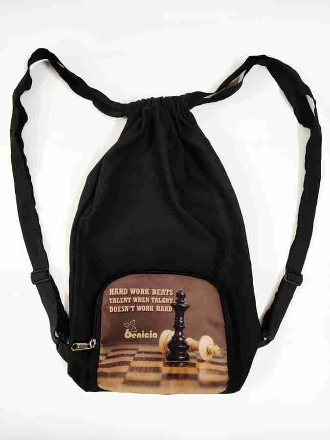 COSTURA Chess Quote Print Cotton Canvas Sports Backpack Exam Bag For Boys Girls 15 L Backpack Brown Price in India Flipkart
