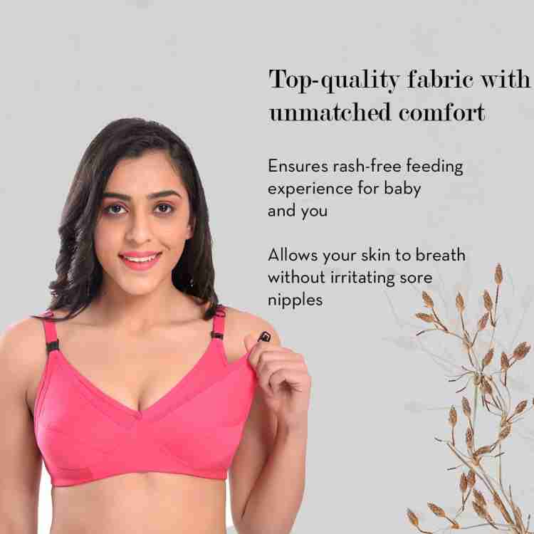 Femzy Cotton Multicolor Full Cup Non-Padded Feeding Bra Combo - Pack of 3,  32B Women Maternity/Nursing Non Padded Bra - Buy Femzy Cotton Multicolor  Full Cup Non-Padded Feeding Bra Combo - Pack