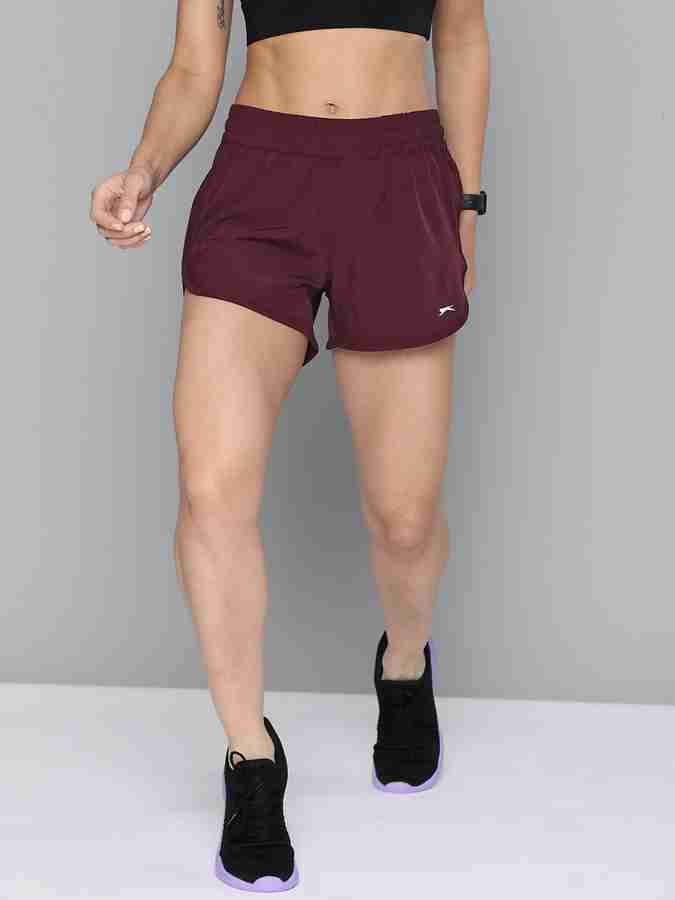 SLAZENGER Solid Women Maroon Sports Shorts Buy SLAZENGER Solid