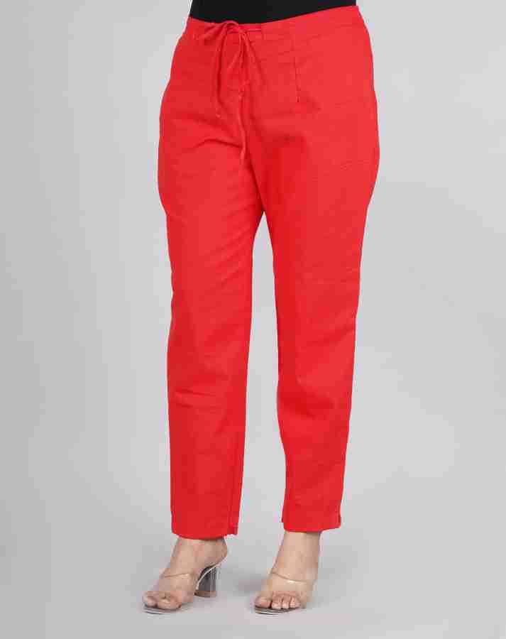 CLEVAA Regular Fit Women Red Trousers - Buy CLEVAA Regular Fit Women Red  Trousers Online at Best Prices in India