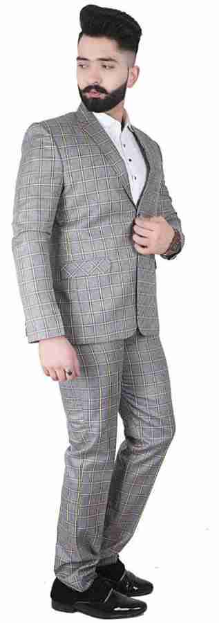 Grey check outlet pant coat