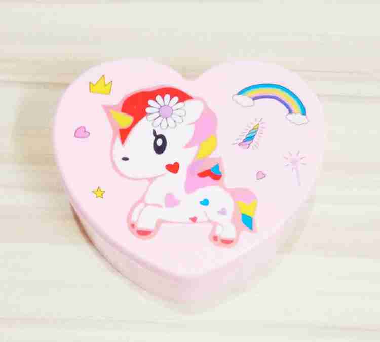 Priceless Deals Cute Unicorn Heart Shaped Jewellery Box for Kids