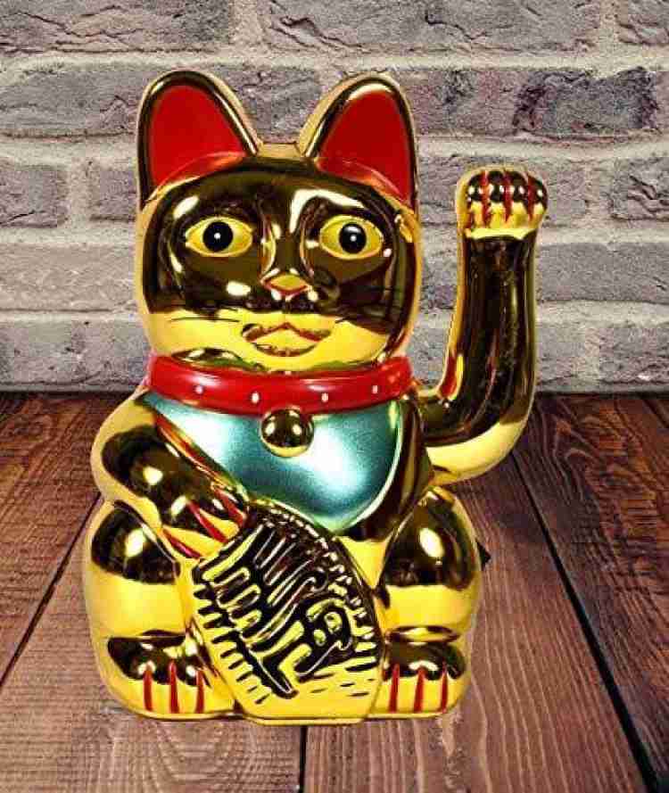 SWISS WONDER Feng Shui Waving Cat Maneki Neko Lucky Cat Decorative