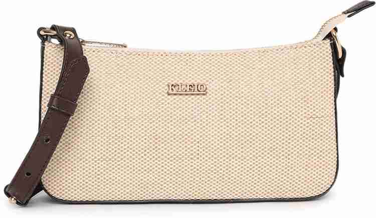 KLEIO Brown Sling Bag Jute Canvas Sleek Short Strap Shoulder Side Sling Bag for Women Girls Brown Price in India Flipkart