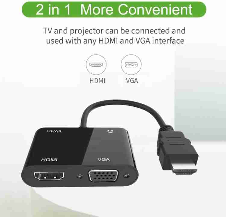 HDMI to VGA HDMI Adapter, Aorz HDMI to Dual HDMI VGA Splitter