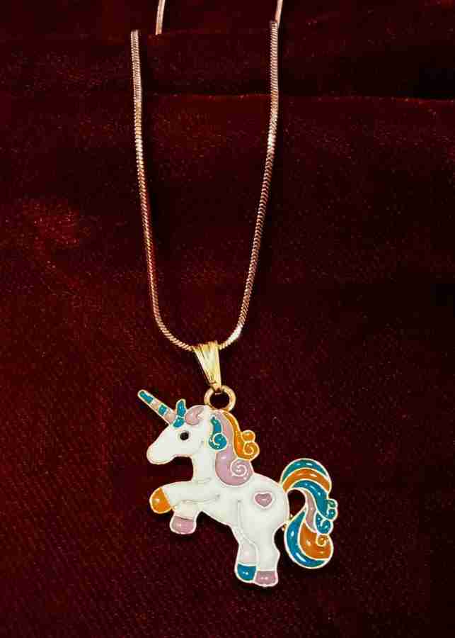 Unicorn necklace new arrivals rose gold