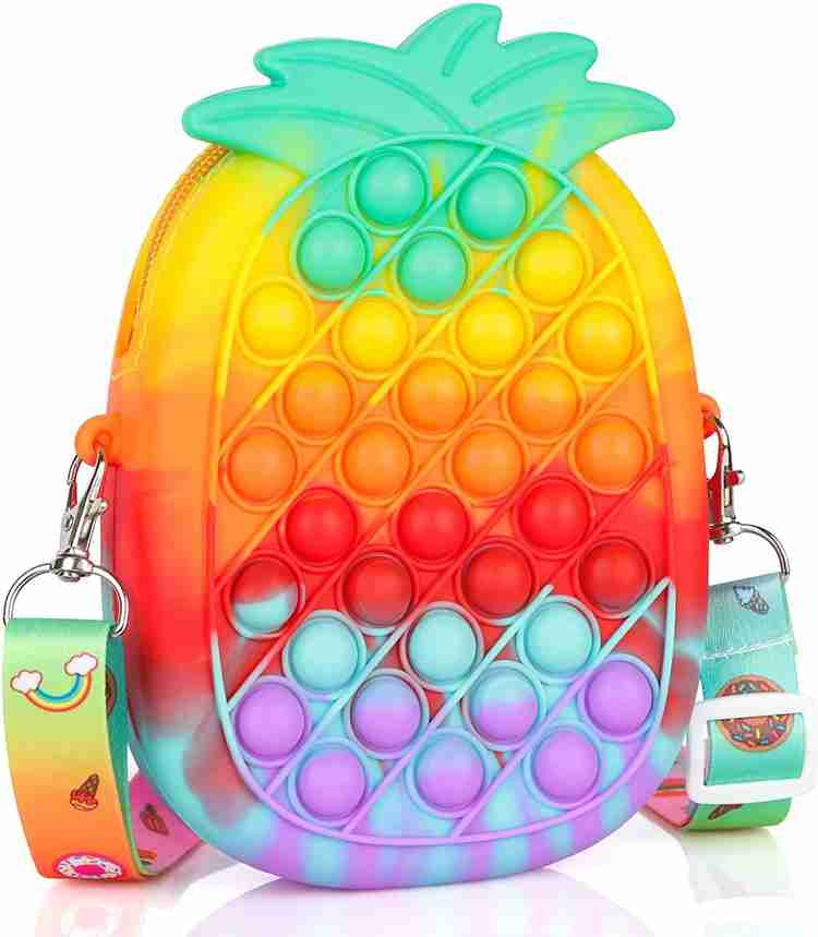 Kiditos Multicolor Sling Bag Pop It Fidget Bag Purse Pineapple for Girls Party Favor Picnic Bag Birthday Gift Multi Price in India Flipkart