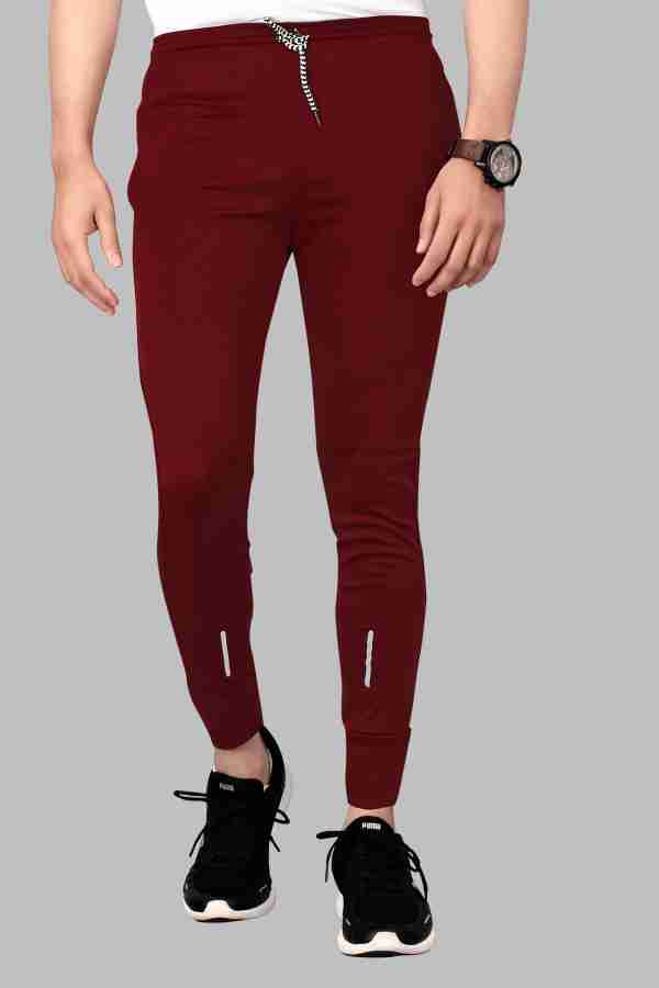 Maroon track pants mens new arrivals