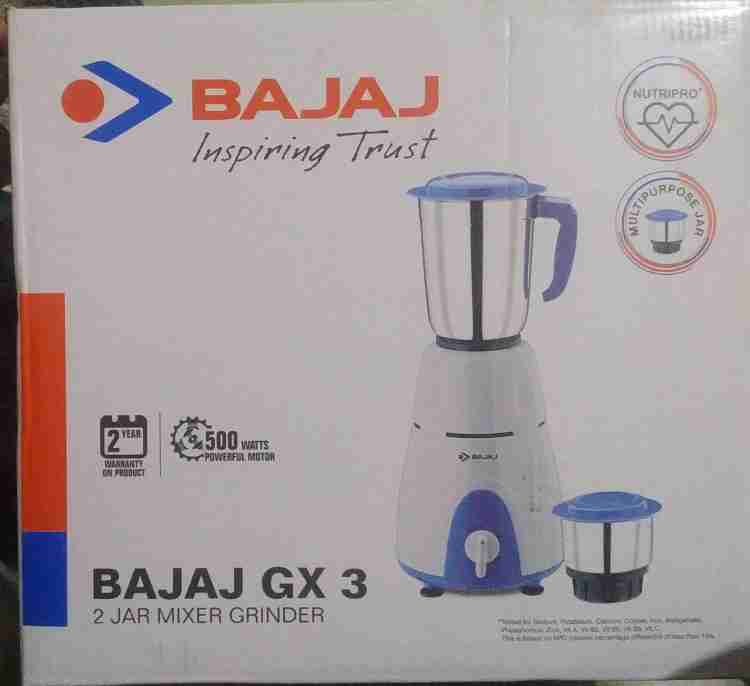 Bajaj gx3 mixer grinder deals 500 watts price