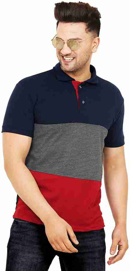 Hook & Hatchet Colorblock Men Polo Neck Red, White, Black T-Shirt - Buy Hook  & Hatchet Colorblock Men Polo Neck Red, White, Black T-Shirt Online at Best  Prices in India