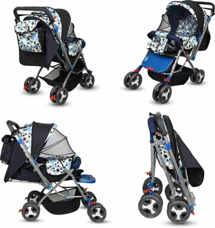 APARAJITA COLLECTIONS BABY PRAM STROLLER FOR KIDS 0 MONTHS BLUE COLOURED Twin Strollers Prams Buy Twin Strollers Prams in India Flipkart