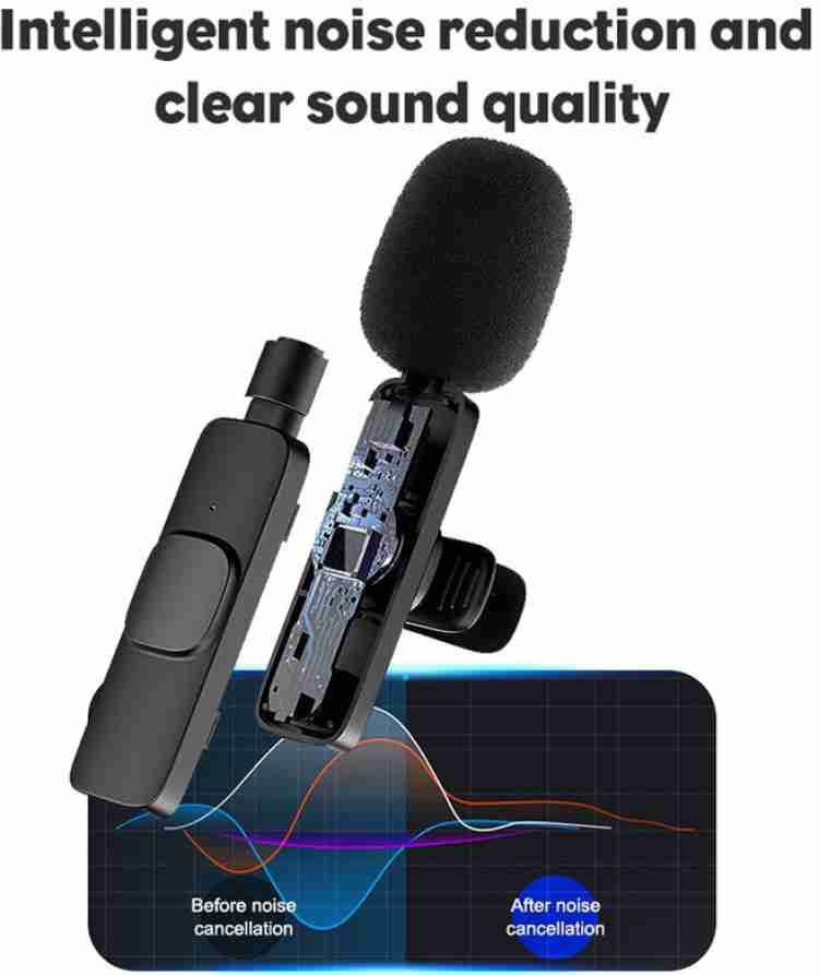  HUUSMOT Wireless Lavalier Microphone System - Dual Lapel Mics  and Mini Receiver for Crystal Clear Audio - Perfect for DSLR Camera,  iPhone, Video Recording, , and Vlogging : Musical Instruments