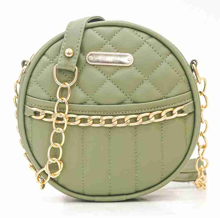 Green leatherette sling bag store