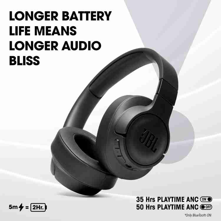Buy JBL Tune 760NC, Wireless Over Ear Active Noise Cancellation Headphones  with Mic, up to 50 Hours Playtime, Pure Bass, Dual Pairing, AUX & Voice  Assistant Support for Mobile Phones (Black) Online