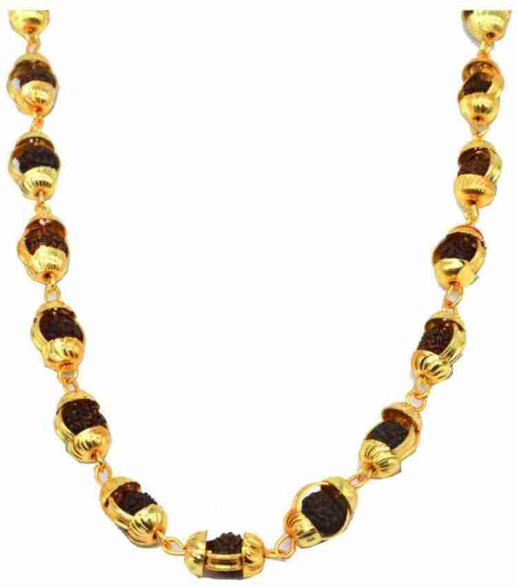 Rudraksha beads gold chain clearance