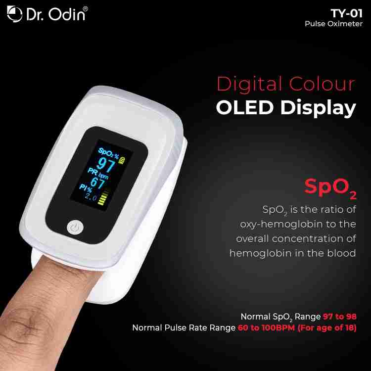 Dr. Odin Pulse Oximeter Fingertip PI TY 01 with Pulse Sound