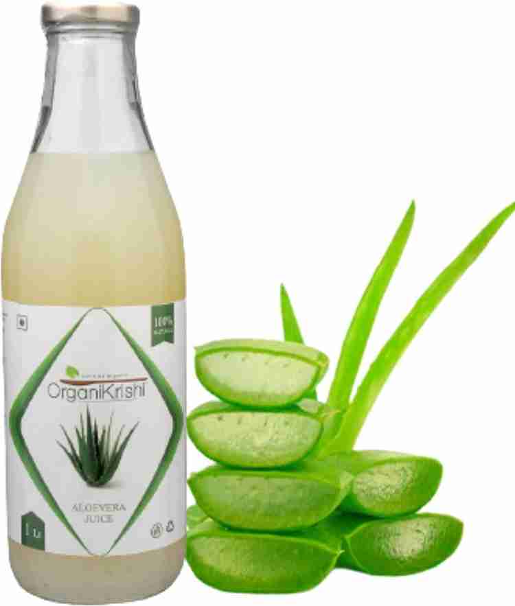OrganiKrishi Organic Aloe Vera Juice with Fibre 100 Pure 1L Price in India Buy OrganiKrishi Organic Aloe Vera Juice with Fibre 100 Pure 1L online at Flipkart
